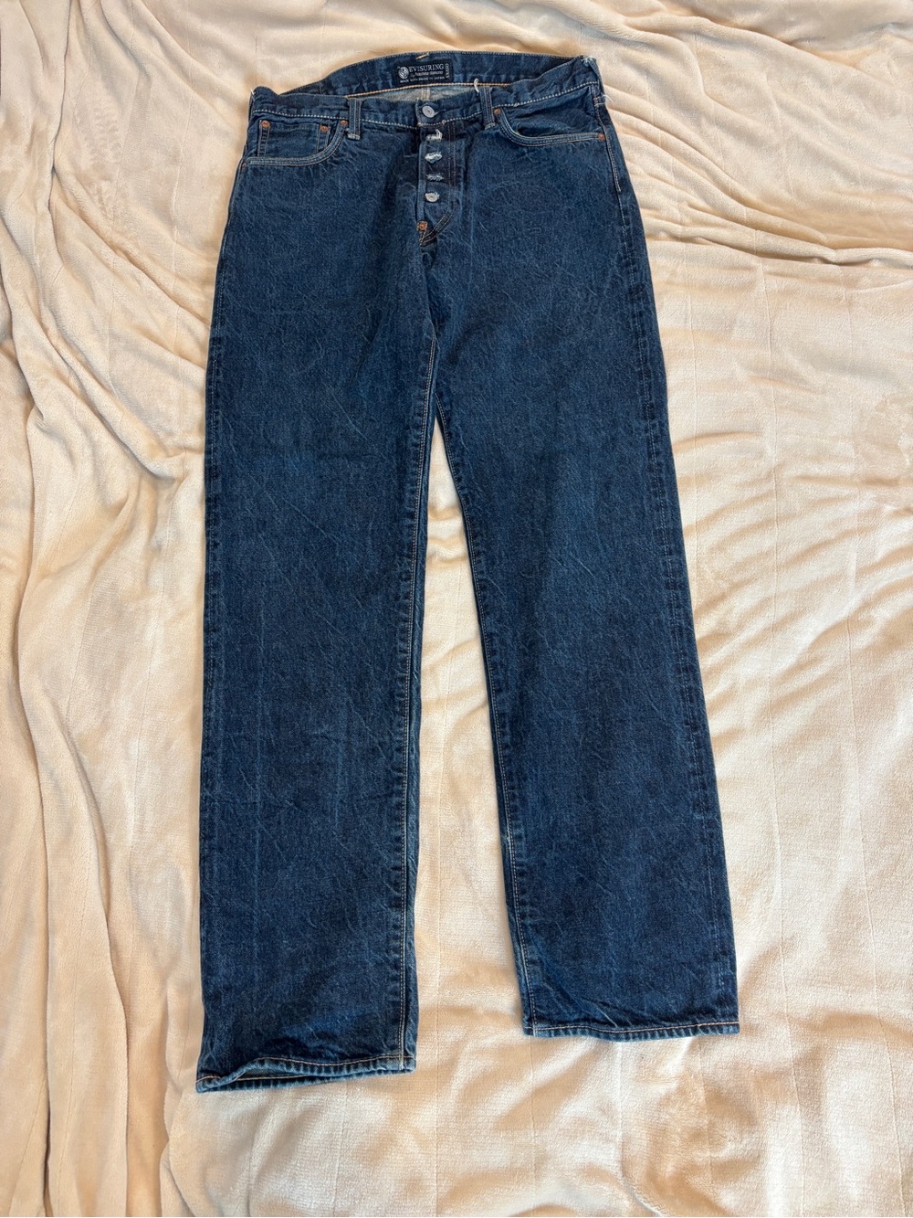 Evisu x Ring Selvedge Men's Dark Blue Relaxed Straight-Leg Jeans